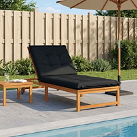 vidaXL Solstol Kudde GEMERT 100% Polyester Mörkblå 190 x 80 x 9 cm