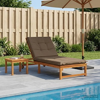vidaXL Solstol Kudde GEMERT 100% Polyester Taupe 190 x 90 x 9 cm