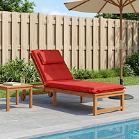 vidaXL Solstol Kudde GEMERT 100% Polyester Röd 190 x 50 x 9 cm