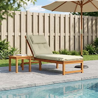 vidaXL Solstol Kudde GEMERT 100% Polyester Gräddvit 190 x 60 x 9 cm