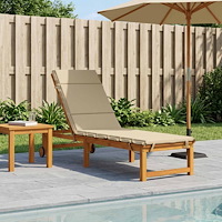 vidaXL Solstol Kudde GEMERT 100% Polyester Beige 200 x 55 x 3 cm