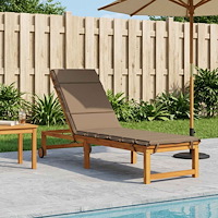 vidaXL Solstol Kudde GEMERT 100% Polyester Taupe 200 x 60 x 3 cm