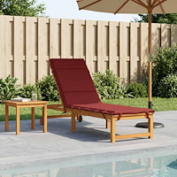 vidaXL Solstol Kudde GEMERT 100% Polyester Vinröd 200 x 60 x 3 cm