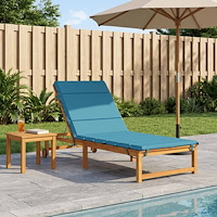 vidaXL Solstol Kudde GEMERT 100% Polyester Ljusblå 200 x 70 x 3 cm