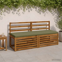 vidaXL Bänk kudde SOEST 100% Polyester Olivgrön 140 x 50 x 5 cm