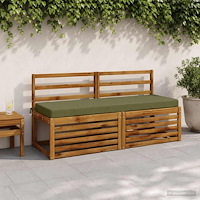 vidaXL Bänk Kuddar SOEST 2 st 100% Polyester Olivgrön 140 x 50 x 8 cm