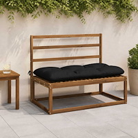 vidaXL Bänk Kuddar VIANEN 2 st 100% Polyester Svart 100 x 60 x 12 cm