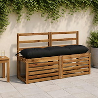 vidaXL Bänk kudde VIANEN 100% Polyester Svart 110 x 30 x 12 cm