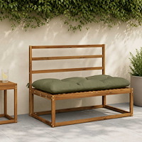 vidaXL Bänk kudde VIANEN 100% Polyester Olivgrön 110 x 60 x 12 cm