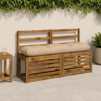 vidaXL Bänk Kuddar VIANEN 2 st 100% Polyester Sand 130 x 30 x 12 cm