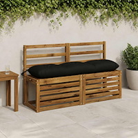 vidaXL Bänk Kuddar VIANEN 2 st 100% Polyester Svart 130 x 30 x 12 cm