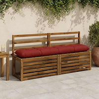 vidaXL Bänk kudde VIANEN 100% Polyester Röd 140 x 30 x 12 cm