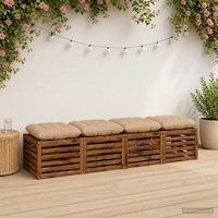 vidaXL Sittkuddar VIANEN 4 st 100% Polyester Sand 40 x 40 x 12 cm