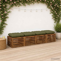 vidaXL Sittkuddar VIANEN 4 st 100% Polyester Olivgrön 60 x 60 x 12 cm