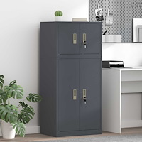 vidaXL Förvaringsskåp 2 st Antracit 60 x 40 x 130 cm Stål Låsbar