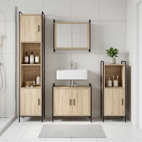 vidaXL Badrumsskåpsset 2 st Sonoma-ek 65,5 x 34 x 61 cm