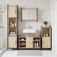 vidaXL Badrumsskåpsset 2 st Sonoma-ek 65,5 x 34 x 61 cm