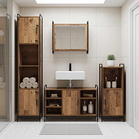 vidaXL Badrumsskåpsset 3 st Gammalt trä 40 x 36 x 99,5 cm