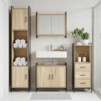 vidaXL Badrumsskåpsset 3 st Sonoma-ek 40 x 36 x 109,5 cm
