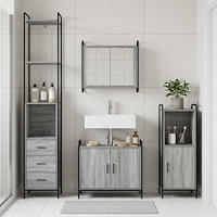 vidaXL Badrumsskåpsset 3 st Grå Sonoma 40 x 36 x 181 cm