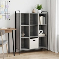 vidaXL Bokskåp 57 x 33 x 111 cm Konstruerat trä Grå Sonoma