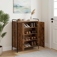 vidaXL Skoskåp 76 x 36,5 x 93 cm Konstruerat trä Gammalt trä