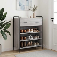 vidaXL Skoskåp 76 x 36,5 x 93 cm Konstruerat trä Grå Sonoma