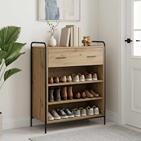vidaXL Skoskåp 76 x 36,5 x 93 cm Konstruerat trä Artisan-ek