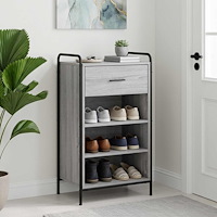 vidaXL Skoskåp 51 x 36,5 x 93 cm Konstruerat trä Grå Sonoma