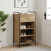 vidaXL Skoskåp 51 x 36,5 x 93 cm Konstruerat trä Artisan-ek