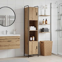 vidaXL Badrumsskåp Artisan-ek 46 x 36 x 181 cm Konstruerat trä