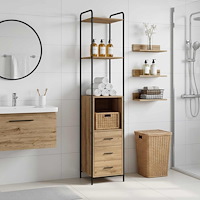 vidaXL Badrumsskåp Artisan-ek 40 x 36 x 200,5 cm Konstruerat trä