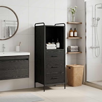 vidaXL Badrumsskåp Svart ek 40 x 36 x 109,5 cm Konstruerat trä
