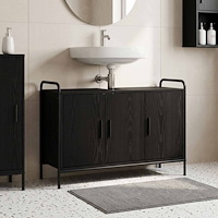 vidaXL Badrumsskåp Svart ek 95 x 34 x 61 cm Konstruerat trä