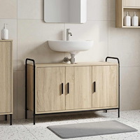 vidaXL Badrumsskåp Sonoma-ek 95 x 34 x 61 cm Konstruerat trä