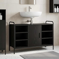 vidaXL Badrumsskåp Svart ek 95 x 34 x 61 cm Konstruerat trä