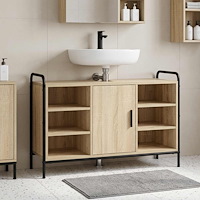 vidaXL Badrumsskåp Sonoma-ek 95 x 34 x 61 cm Konstruerat trä