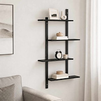 vidaXL Vägghylla Svart ek 61 x 13.5 x 105.5 cm Konstruerat trä