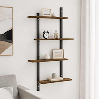 vidaXL Vägghylla Rökt ek 61 x 13,5 x 105,5 cm Konstruerat trä