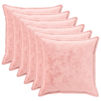 vidaXL Kuddöverdrag 6 st HOUTEN Rosa 70 x 70 cm Flanell