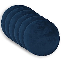 vidaXL Kuddöverdrag 6 st HEERLEN Mörkblå Ø 30 cm Flanell