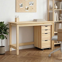 vidaXL Skrivbord och rullskåpsset MOSS 2 st Brun