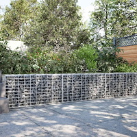 vidaXL Gabion med 5 mm tråd och 5x10 cm nät 200x20x50 cm
