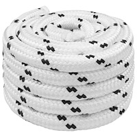 vidaXL Mångsidigt bruksrep 25 mm 25 m Vit Polyester