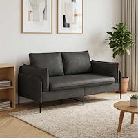 vidaXL 2-sits soffa Svart 188 x 81 x 89 cm Konstläder