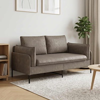 vidaXL 2-sits soffa Grå 188 x 81 x 89 cm Konstläder