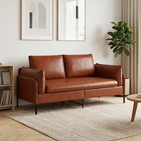 vidaXL 2-sits soffa Skinande Brun 188 x 81 x 89 cm Konstläder