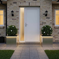 vidaXL Odlingslåda med LED 2 st Silver 50 x 50 x 48 cm Rostfritt stål