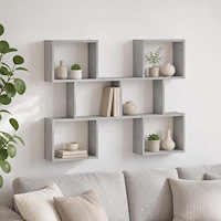 vidaXL Vägg hylla Betonggrå 103 x 17 x 80 cm Konstruerat trä