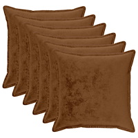 vidaXL Kuddöverdrag 6 st HOUTEN Ljusbrun 65 x 65 cm Flanell